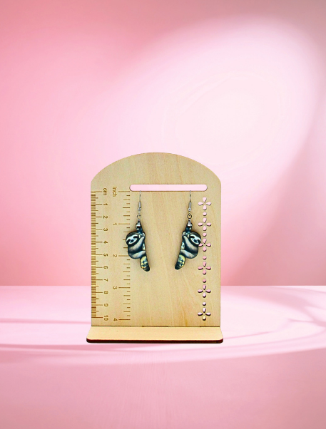 MDF- Sloth Shaped Sublimated Earrings 1 inch