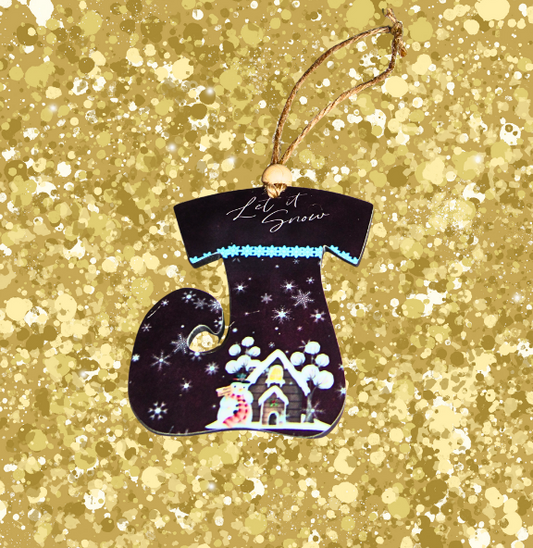 MDF-Elf Stocking Shaped Sublimated Ornament