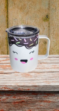 Metal Mug with handle and Lid Sublimated