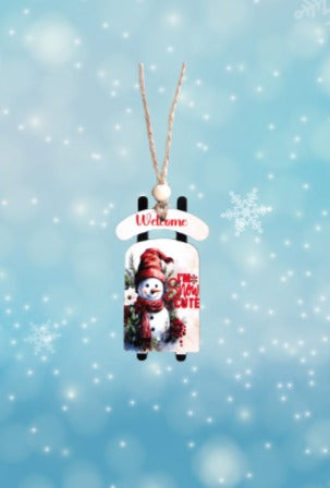 Sled Shaped Sublimated Ornament