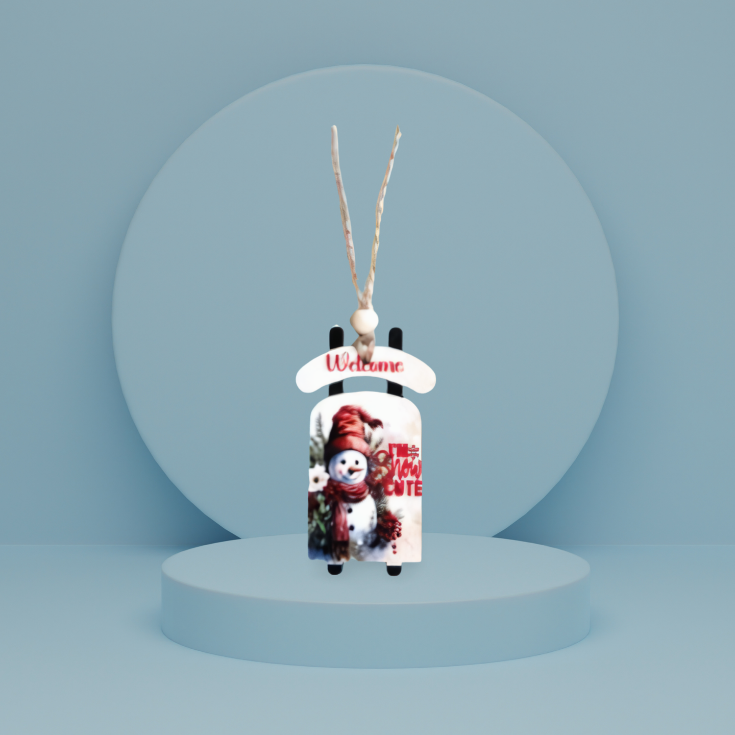 Sled Shaped Sublimated Ornament