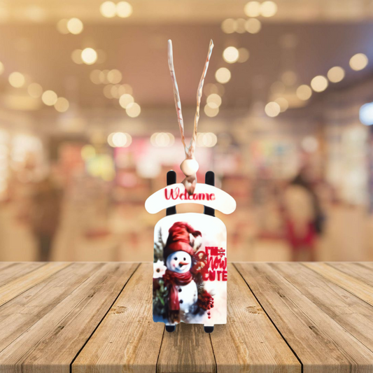 Sled Shaped Sublimated Ornament
