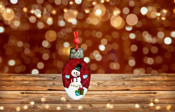 Christmas Light Bulb Shaped Sublimated Ornament