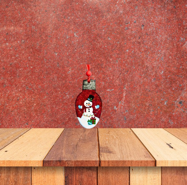 Christmas Light Bulb Shaped Sublimated Ornament