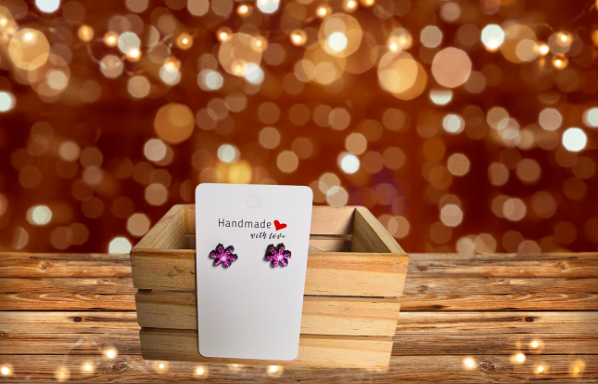 MDF- Snowflake Shaped Sublimated Stud Earrings