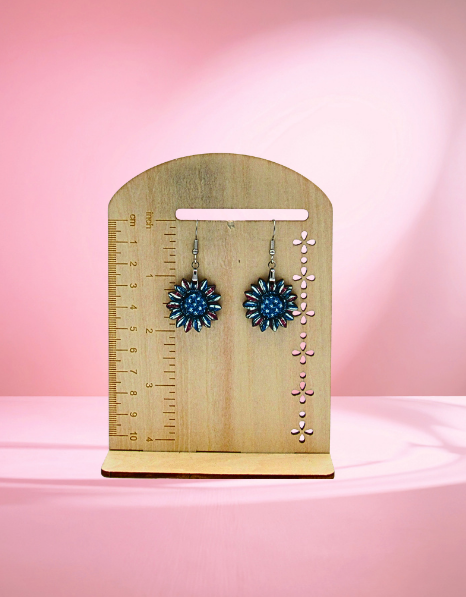MDF-Sunflower Shaped Sublimated Earrings 1 inch