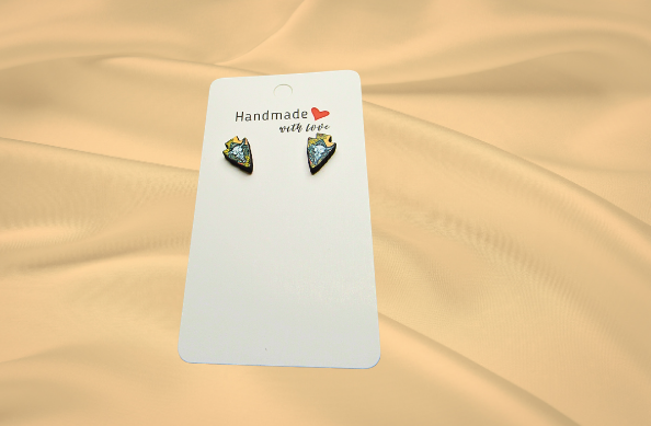 MDF-Arrowhead Shaped Sublimated Stud Earrings