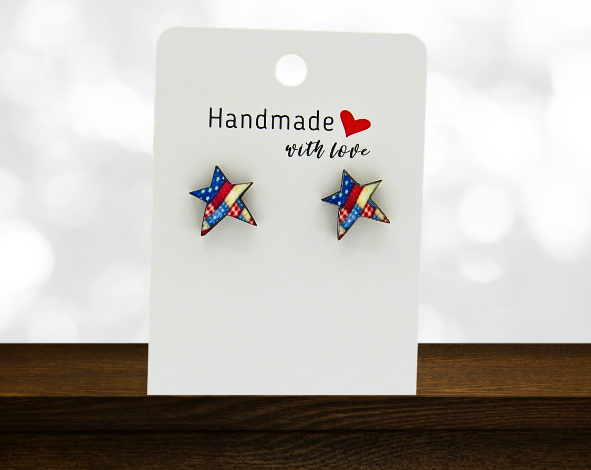 MDF-Star Shaped Sublimated Stud Earrings