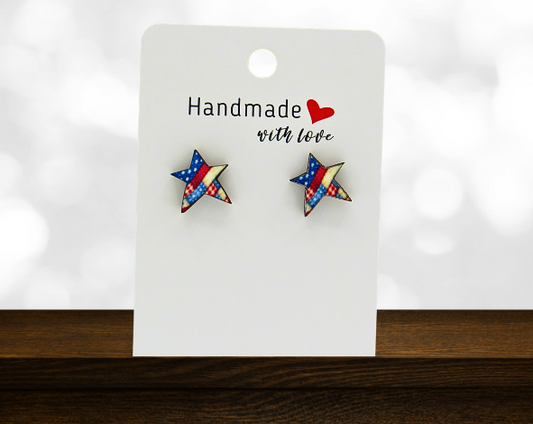 Star Shaped Sublimated Stud Earrings