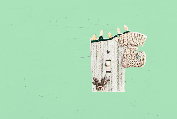 Stocking with Lights Shaped Sublimated Light Switch Cover