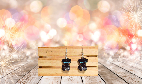 Elf Stocking Shaped Sublimated Earrings 1 inch