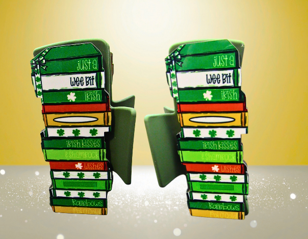 MDF- Stacked Book Shaped Sublimated Hair Clip