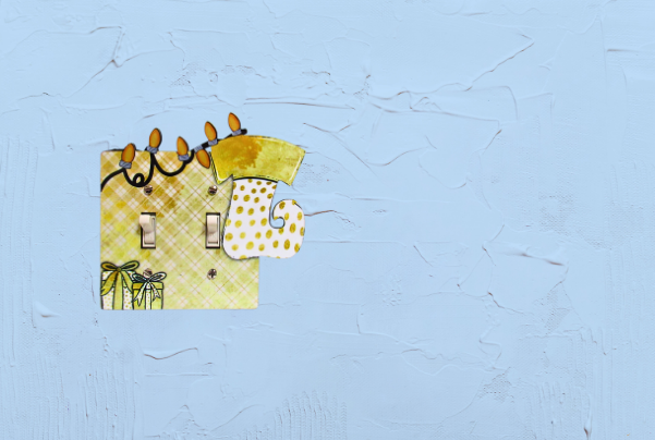 Stocking with Lights Shaped Sublimated-Double Light Switch Cover