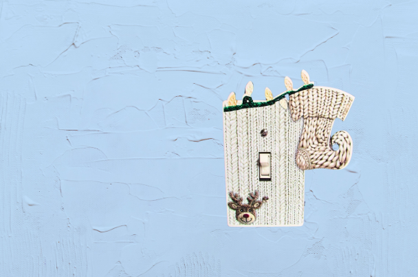 Stocking with Lights Shaped Sublimated Light Switch Cover