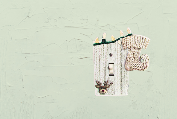 Stocking with Lights Shaped Sublimated Light Switch Cover
