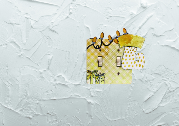 Stocking with Lights Shaped Sublimated-Double Light Switch Cover