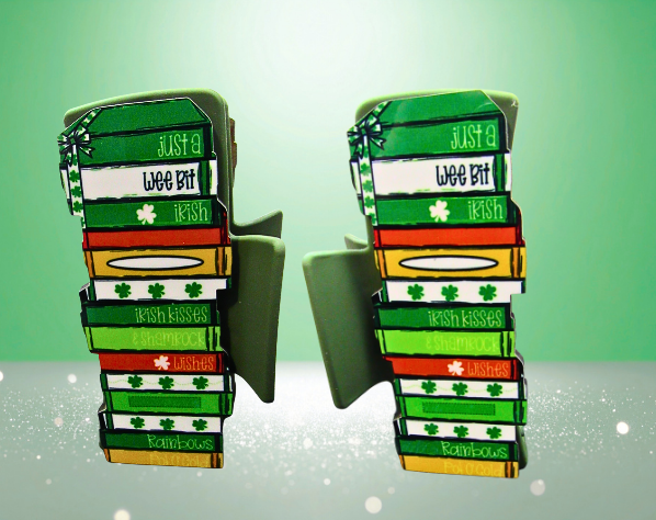 MDF- Stacked Book Shaped Sublimated Hair Clip