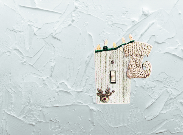 Stocking with Lights Shaped Sublimated Light Switch Cover