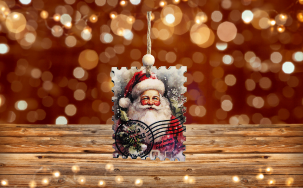 Vertical Stamp Shaped Sublimated Ornament