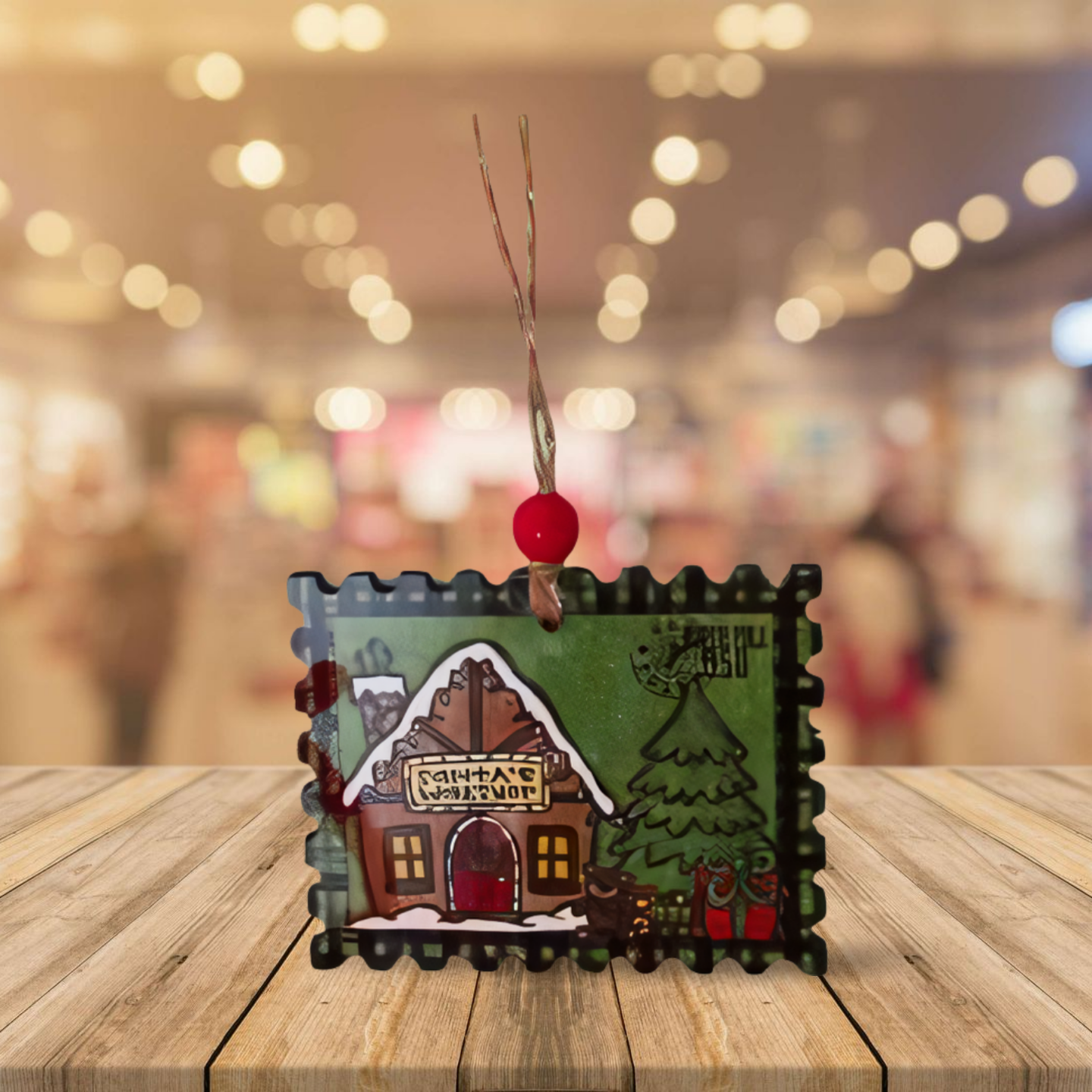 Horizontal Stamp Shaped Sublimated Ornament