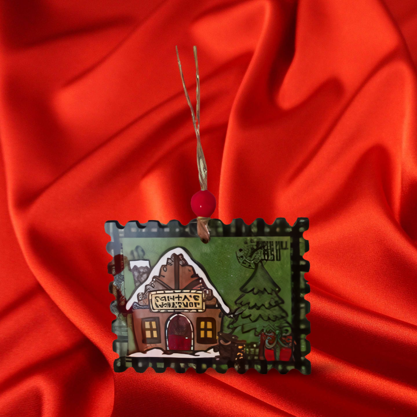 Horizontal Stamp Shaped Sublimated Ornament