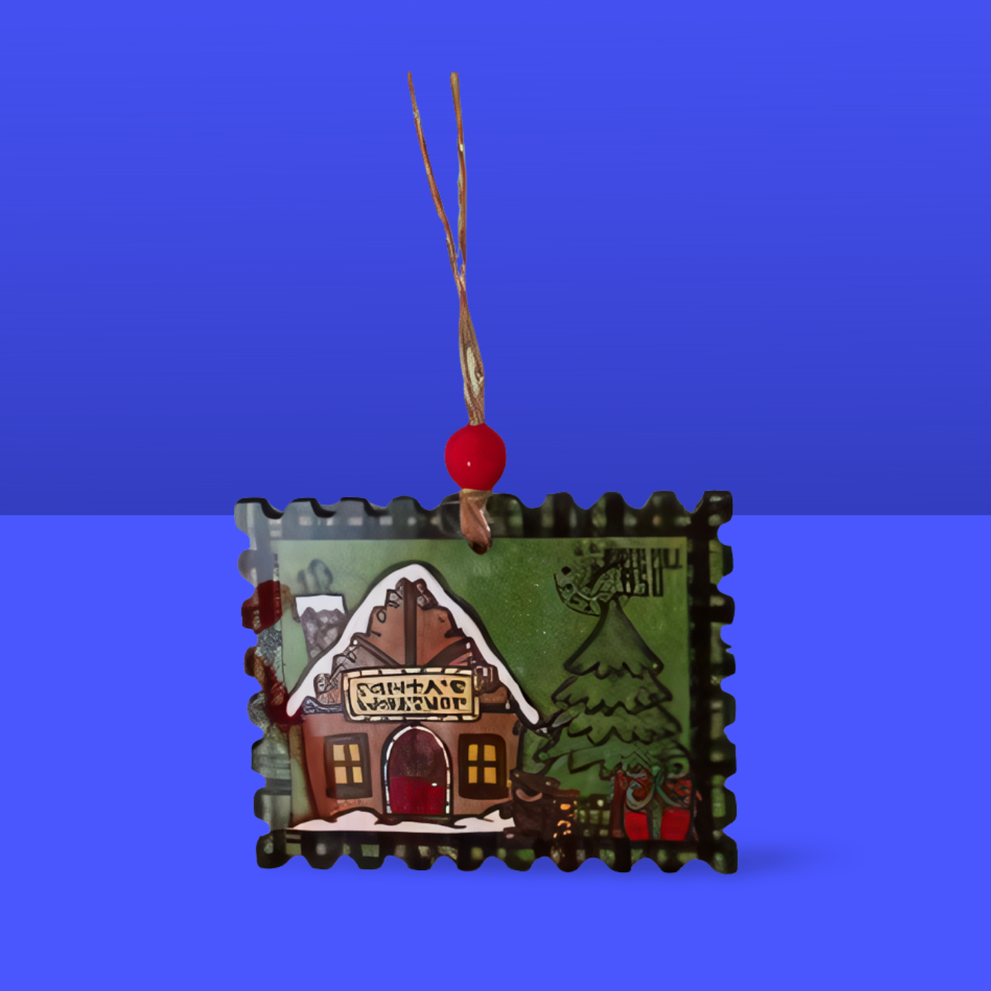 Horizontal Stamp Shaped Sublimated Ornament
