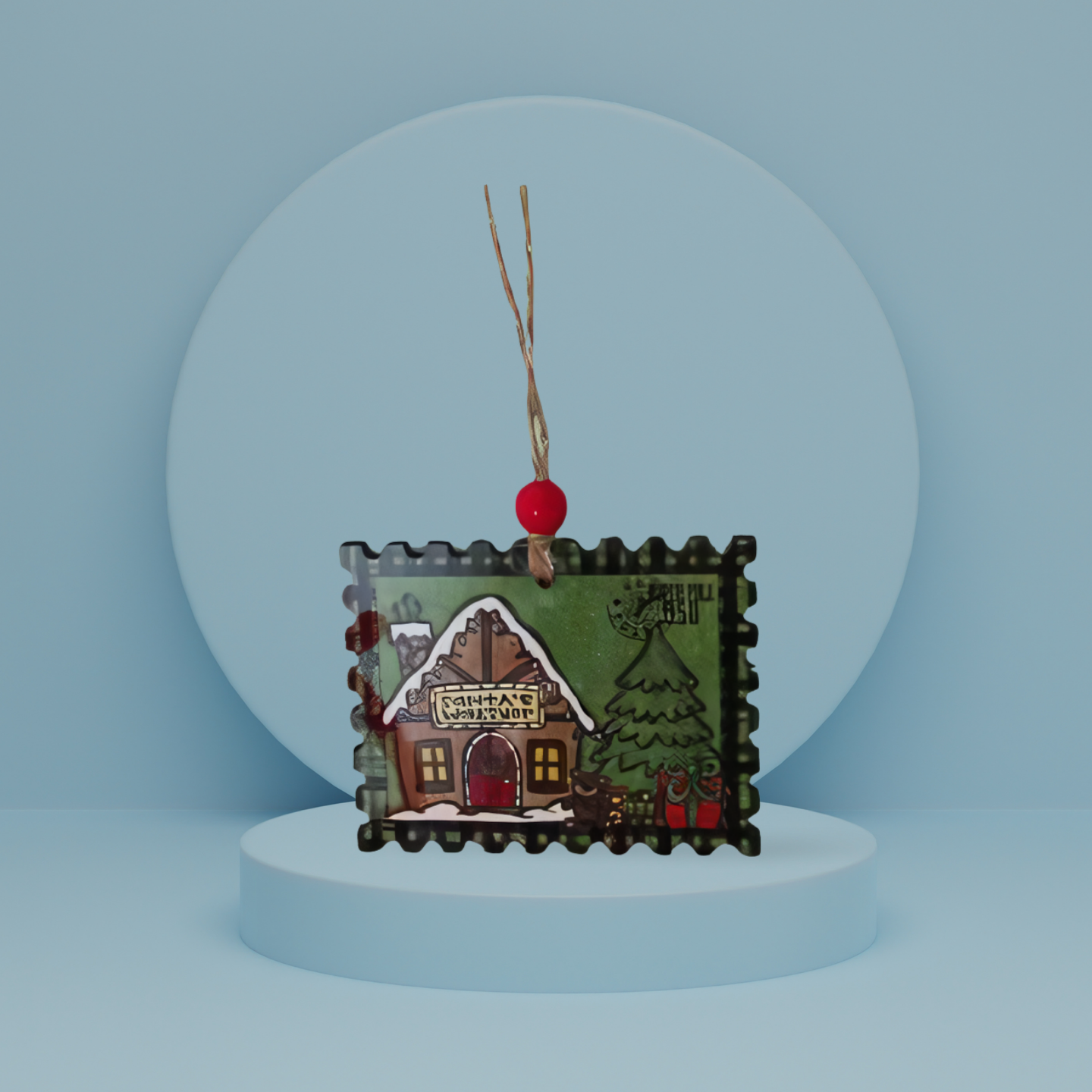 Horizontal Stamp Shaped Sublimated Ornament