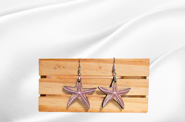 MDF-Starfish Shaped Sublimated Earrings 1.5 inch