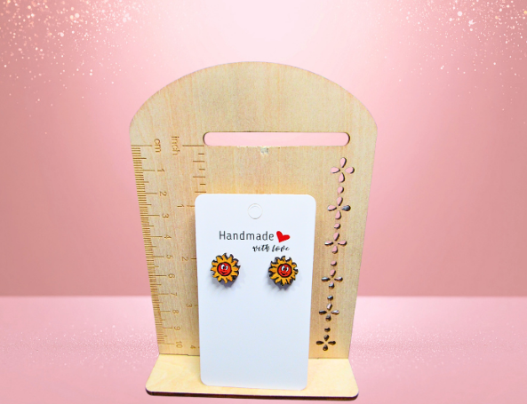 MDF-Sun Shaped Sublimated Stud Earrings