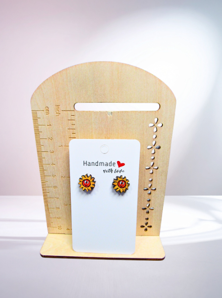 MDF-Sun Shaped Sublimated Stud Earrings