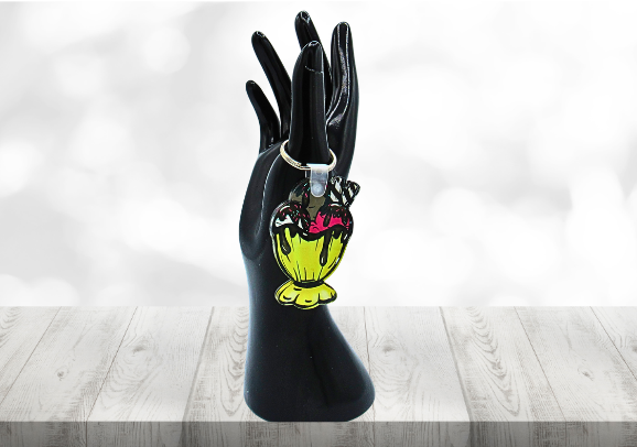 Acrylic- Ice Cream Sundae Shaped Sublimated Keychain