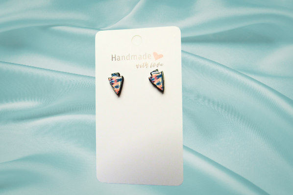 MDF-Arrowhead Shaped Sublimated Stud Earrings