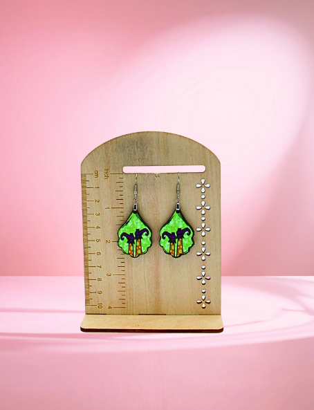 MDF-Fancy Teardrop Shaped Sublimated Earrings 1.5 inch