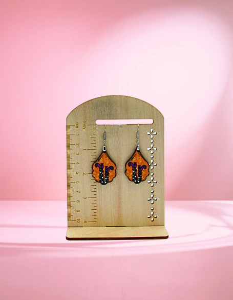 MDF-Fancy Teardrop Shaped Sublimated Earrings 1.5 inch