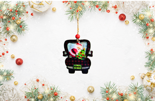 Truck Shaped Sublimated Ornament