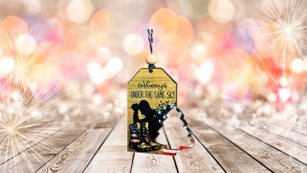 Tag with Tree Shaped Sublimated Ornament