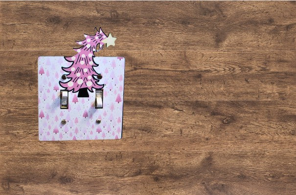Tree Shaped Sublimated Double Light Switch Plate