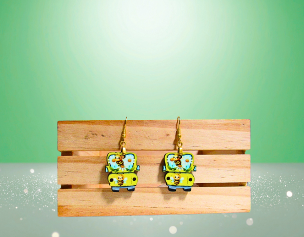 MDF-Truck Shaped Sublimated Earring 1 inch