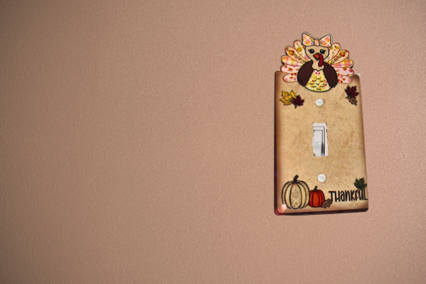 Turkey with Bow Shaped Sublimated Light Switch Plate