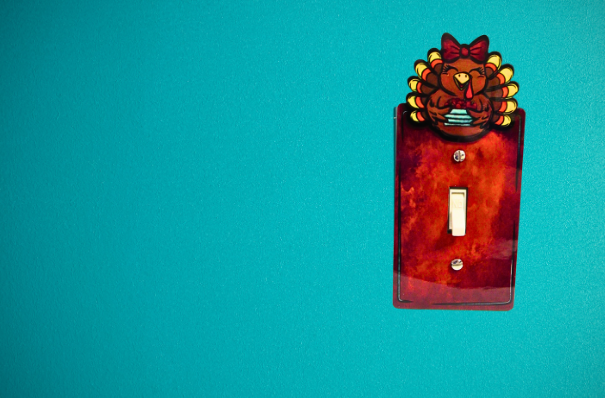 Turkey with Bow Shaped Sublimated Light Switch Plate