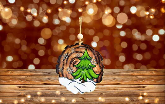 Wooden Slice Sublimated Ornament