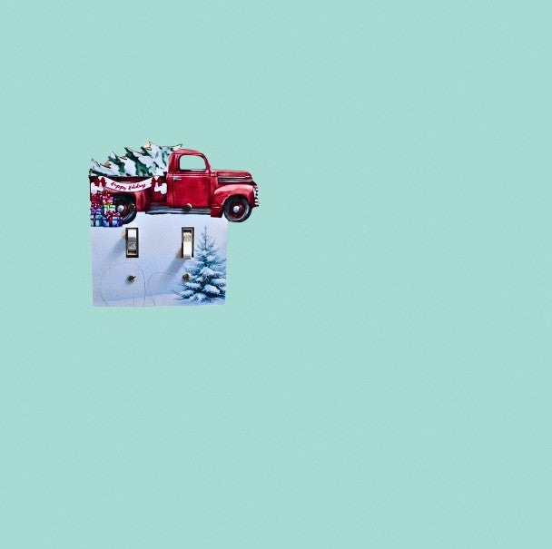 Truck with Tree Shaped Sublimated Double Light Switch Cover