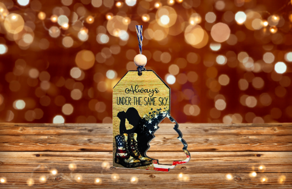 Tag with Tree Shaped Sublimated Ornament