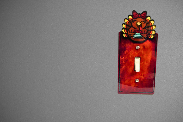 Turkey with Bow Shaped Sublimated Light Switch Plate
