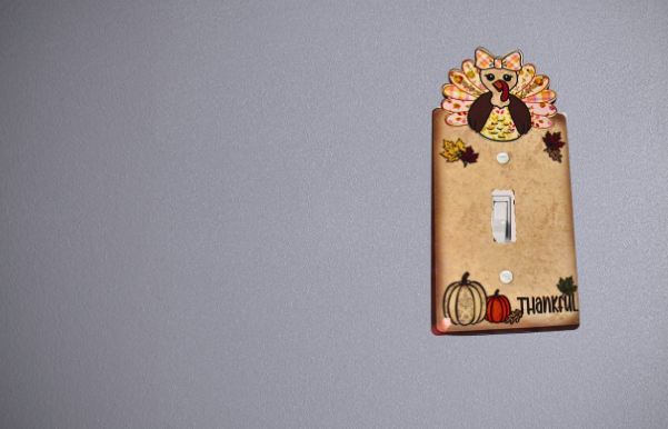 Turkey with Bow Shaped Sublimated Light Switch Plate