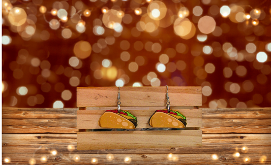 MDF-Taco Shaped Sublimated Earrings 1.5 inch