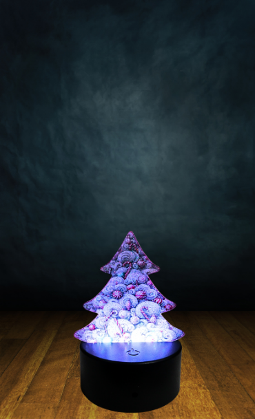 Glitter Acrylic Tree Shaped Sublimated Light