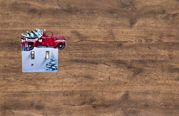Truck with Tree Shaped Sublimated Double Light Switch Cover