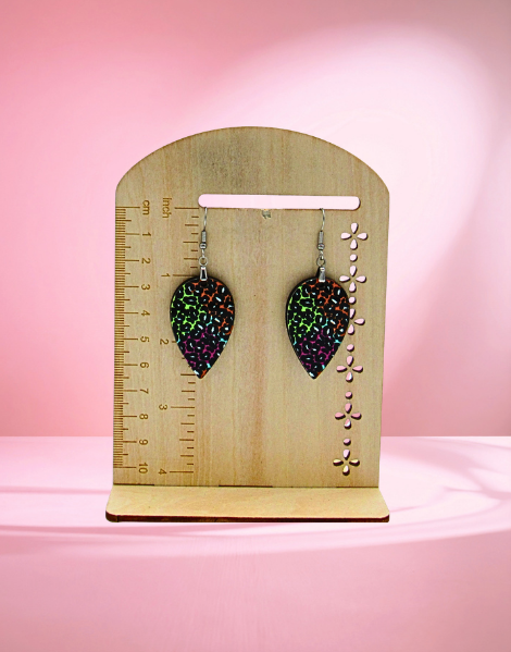 MDF-Reverse Teardrop Shaped Sublimated Earrings 1.5 inch