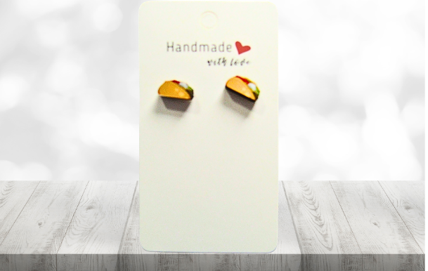MDF-Taco Shaped Sublimated Stud Earrings